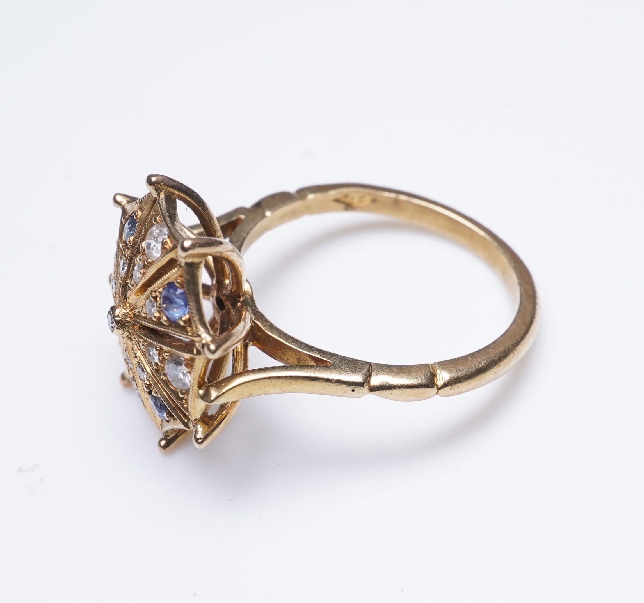 A sapphire and diamond ring